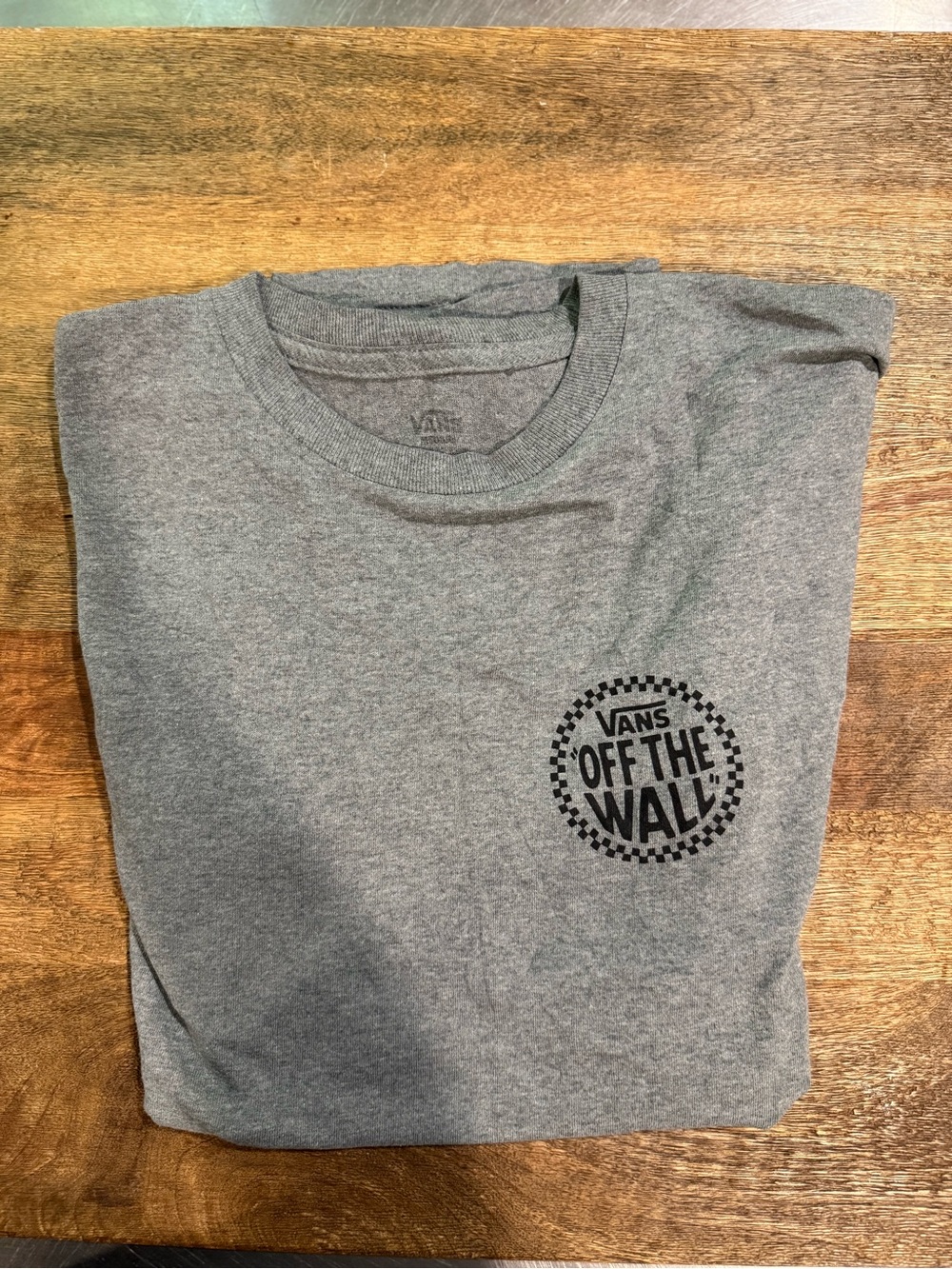 Vans Gray Short Sleeve Tee with 'Off The Wall' Logo